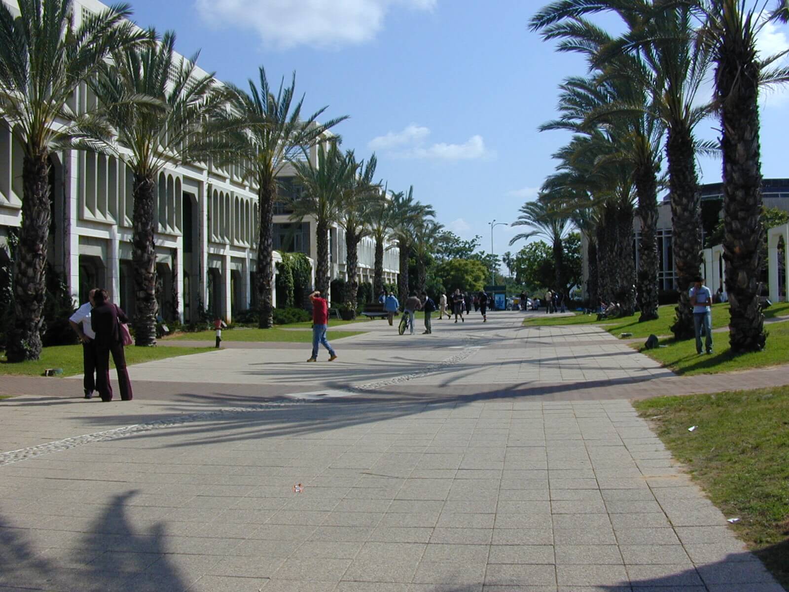 Students on the campus of Tel Aviv University.