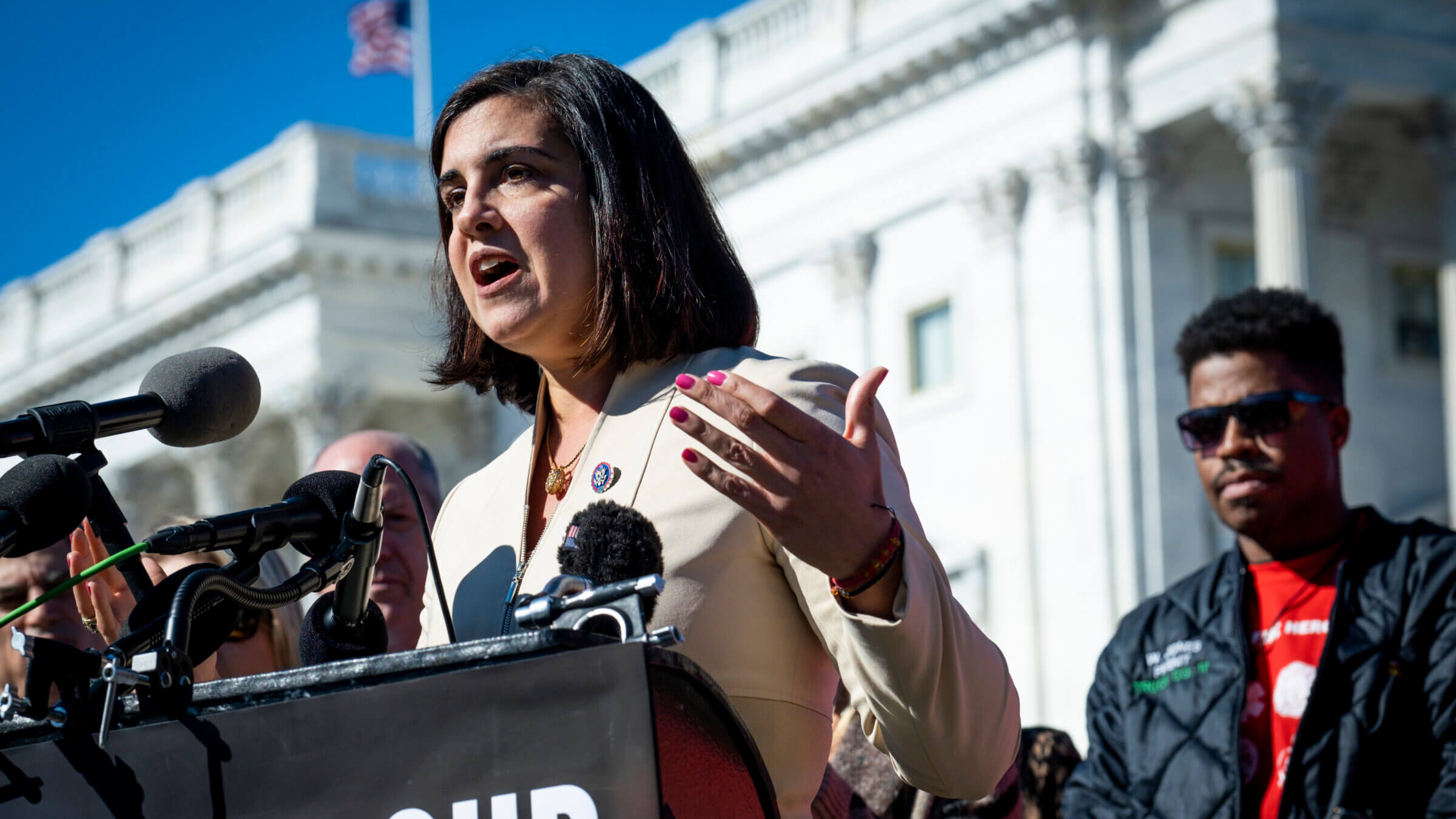 Rep. Nicole Malliotakis (R-NY) speaks during a press conference in front of the U.S. Capitol on November 1, 2021.