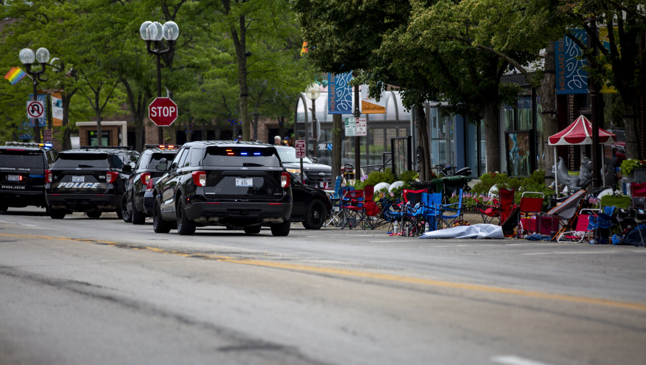 The scene of the shooting in Highland Park, where the Maxwell Street Klezmer Band was feet away from a sniper.