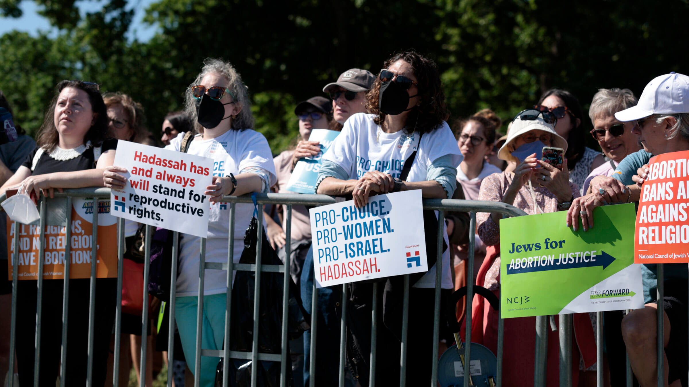 Attendees at a 2022 abortion rights rally organized by the National Council for Jewish Women.