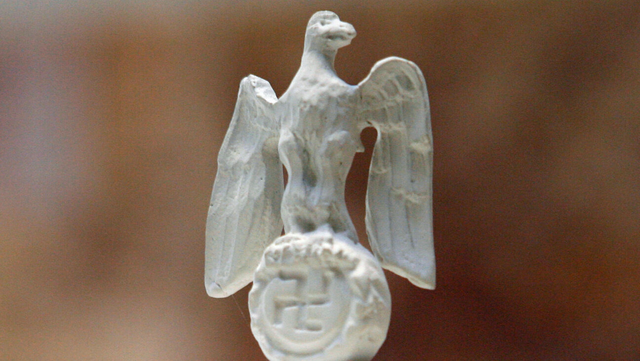 A Nazi eagle atop a model of the so-called “Great Hall,” intended to be the centerpiece of the German capital had the Nazis won World War II.