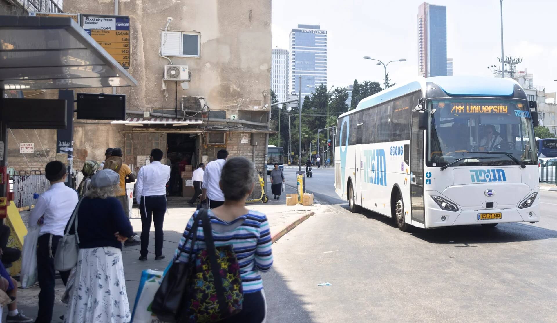 Line 288 of Tnufa bus operator, in the central ultra-Orthodox city of Bnei Brak.