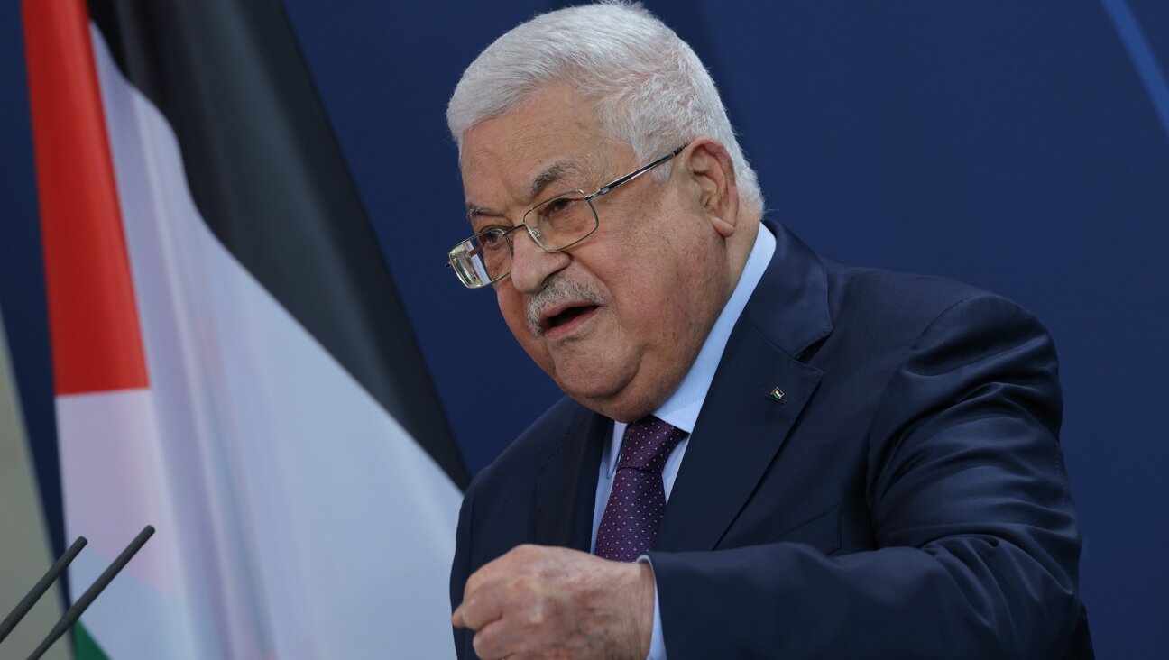 Palestinian Authority President Mahmoud Abbas speaks to the media in Berlin, Aug. 16, 2022. (Sean Gallup/Getty Images)