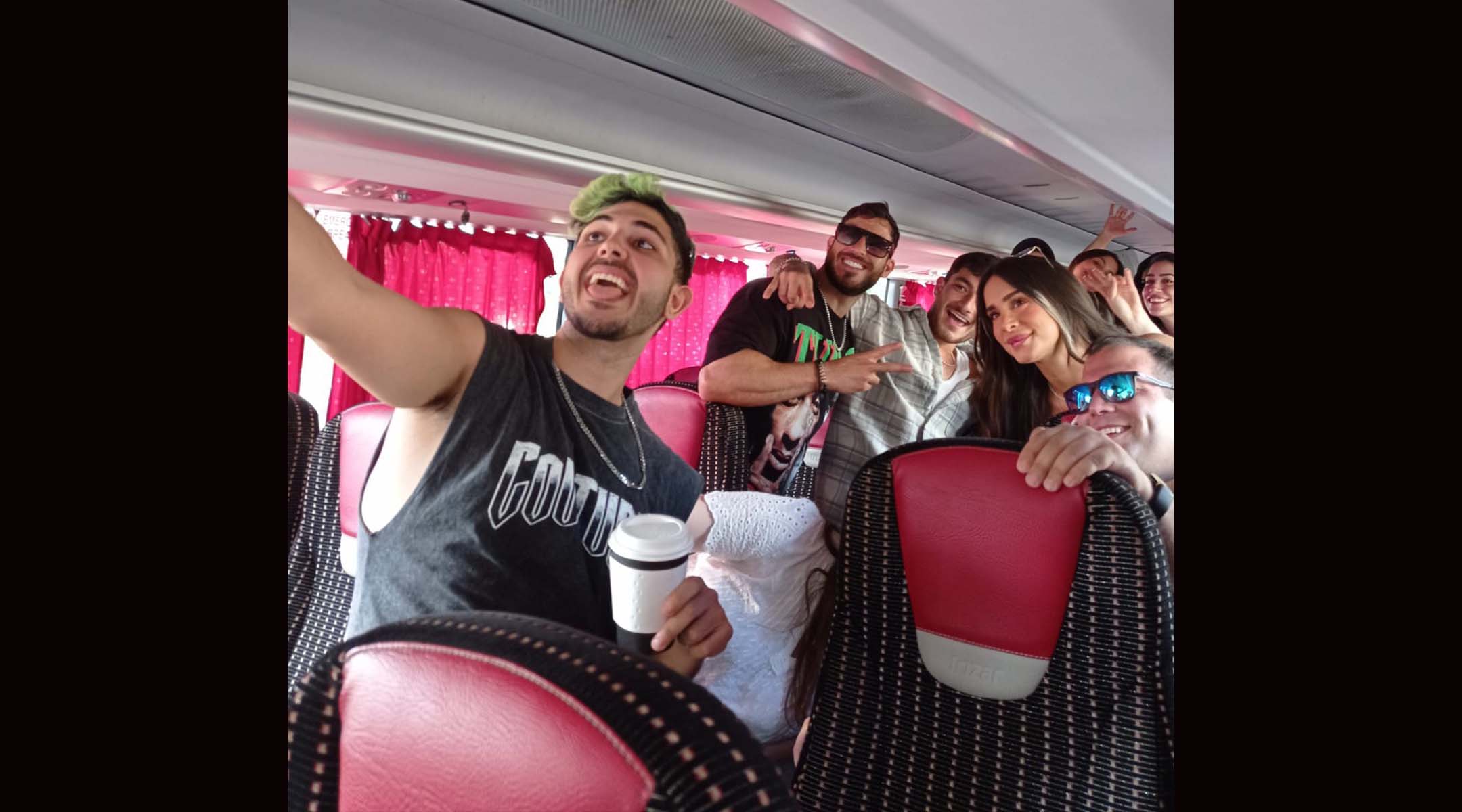 Sixteen young social media influencers, whose combined following reaches 32 million users worldwide, joined forces on a bus trip to northern Israel, Jun. 22, 2022. (Deborah Danan)