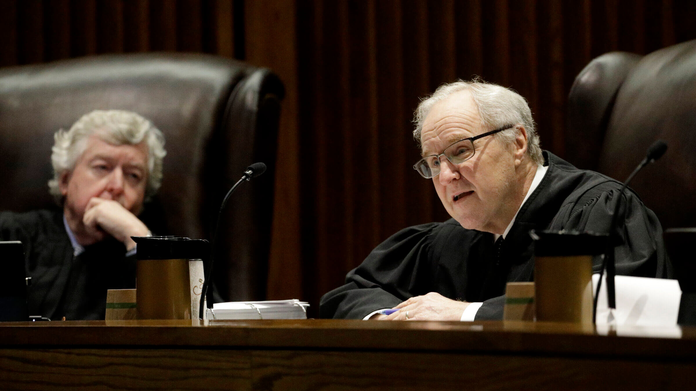 Kansas Supreme Court Justice Eric Rosen, right, was part of a 6-1 ruling in 2019 that found the state constitution protected the right to abortion. Opponents of the procedure attempted to overturn that decision with a ballot measure but voters overwhelmingly rejected it Tuesday, in a closely watched contest that followed overturning of Roe v. Wade in June.
