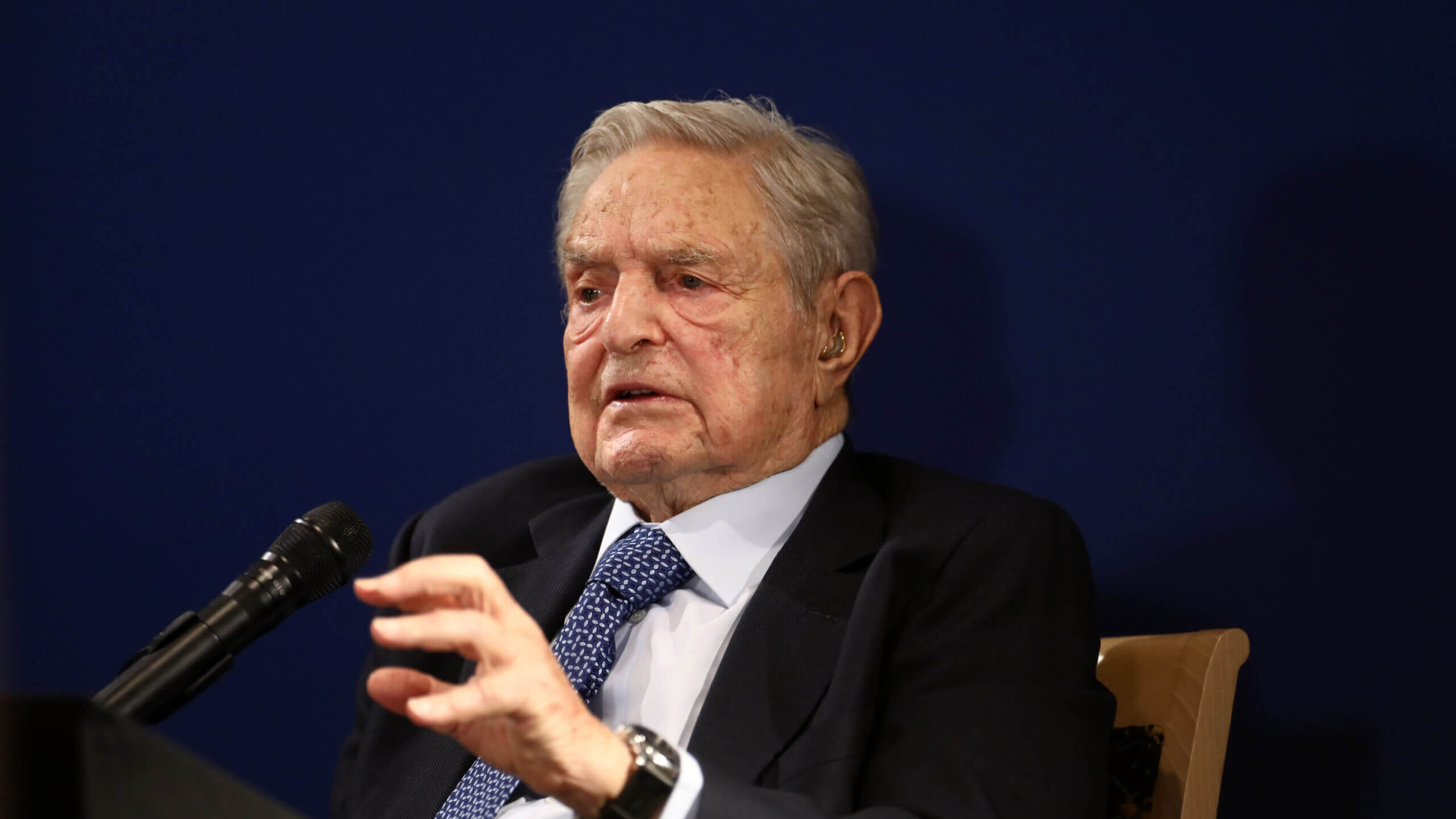 George Soros, billionaire and founder of Soros Fund Management LLC, speaks at the World Economic Forum (WEF) in 2020. 