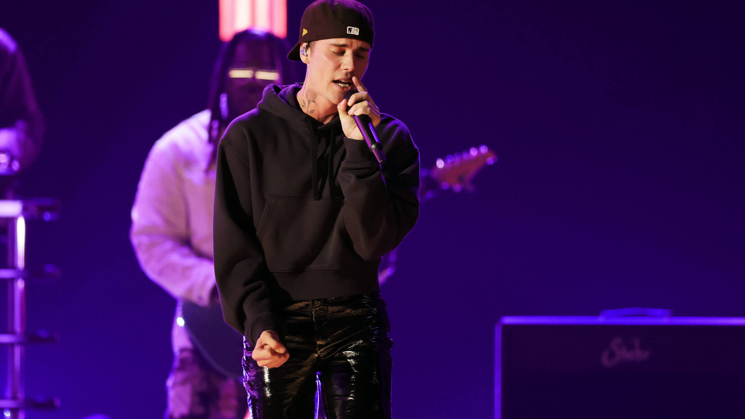Justin Bieber performs at the Grammys