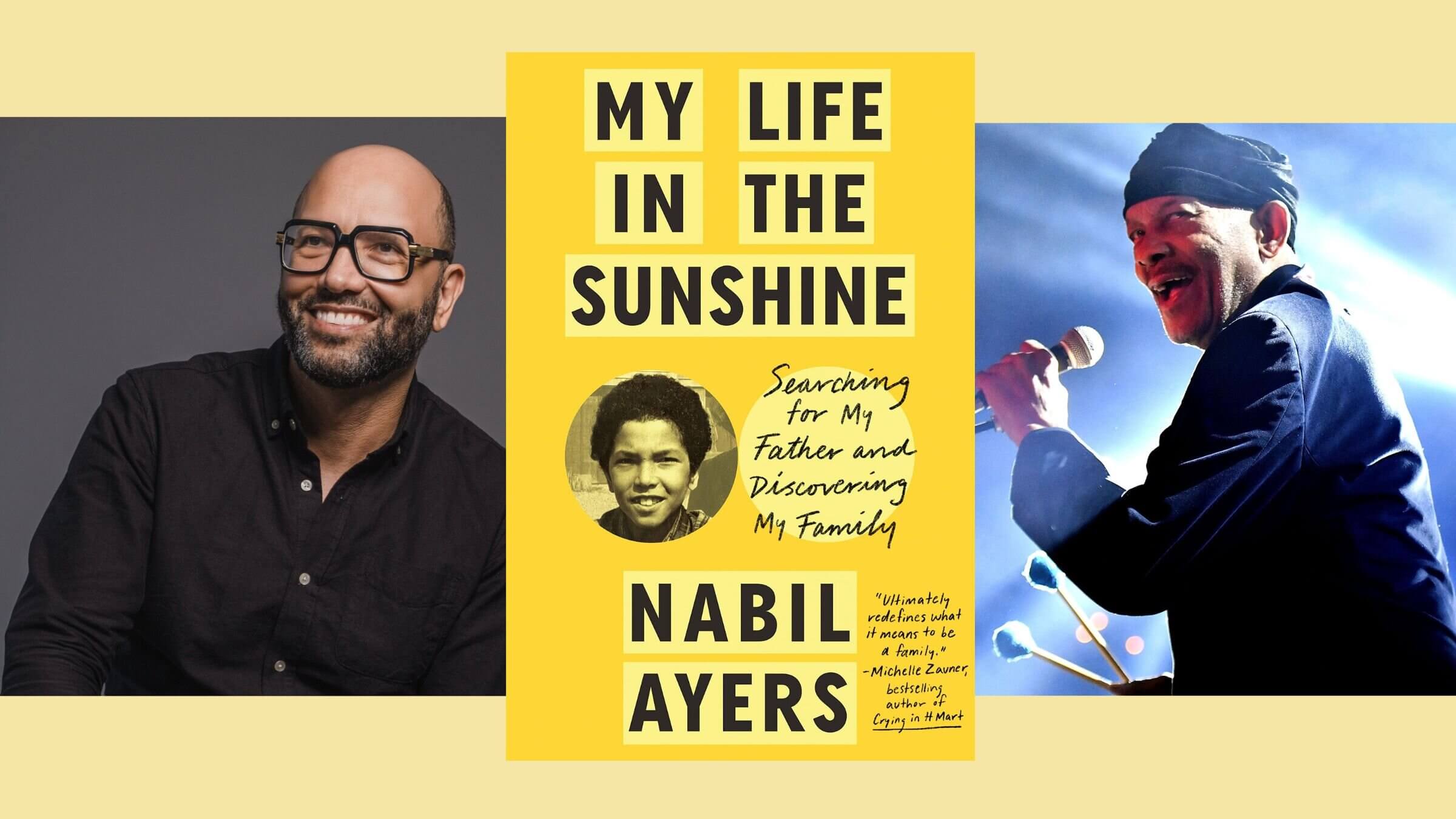 Author Nabil Ayers, left; his father, jazz musician Roy Ayers, right