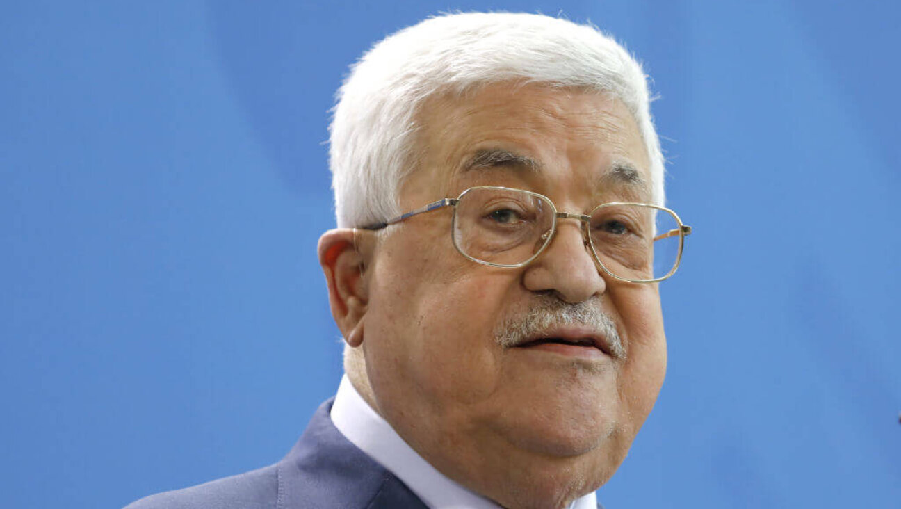 Mahmoud Abbas, President of the Palestinian National Authority gives statements to the media prior to talks at the Chancellery on August 29, 2019 in Berlin, Germany. 