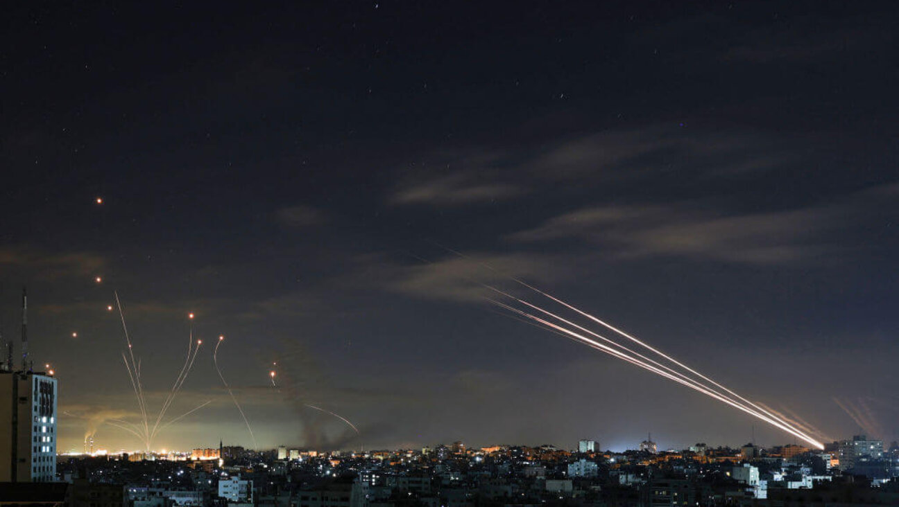 Israel's Iron Dome missile defense system intercepts rockets fired by the Hamas movement from Gaza city towards Israel early on May 16, 2021. 