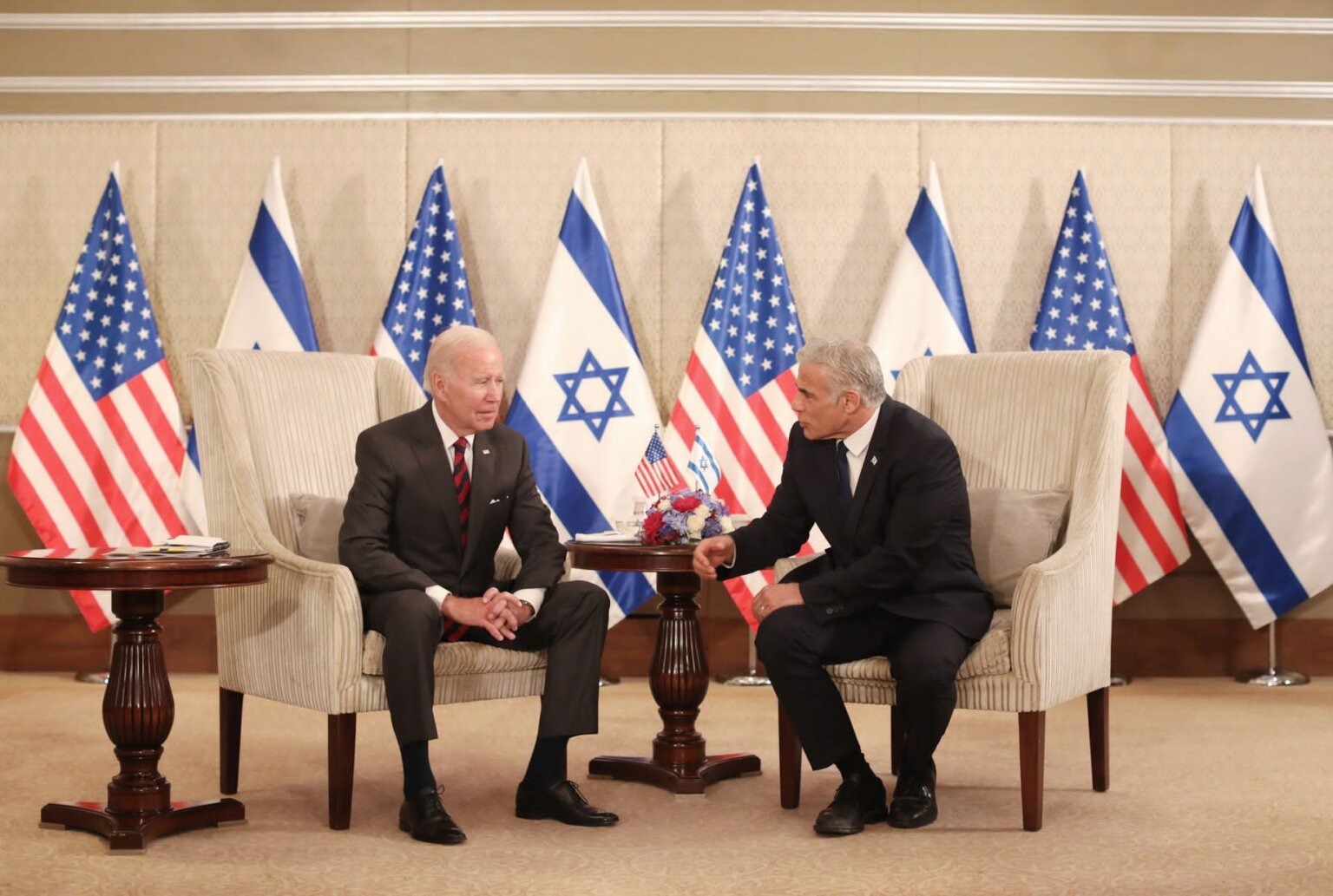President Joe Biden met with Israeli Prime Minster Yair Lapid last month in Israel. (Avishag Sha'ar-Yashiv)