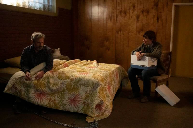 Steve Carell as Alan Strauss, Domhnall Gleeson as Sam Fortner in FX's "The Patient."