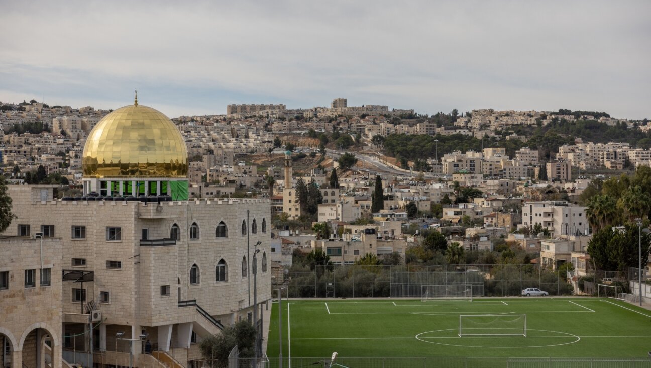 A view of a golden dome built on top of the Abdul Rachman mosque in Beit Safafa, Jerusalem, Dec. 16, 2021. (Yonatan Sindel/Flash90)