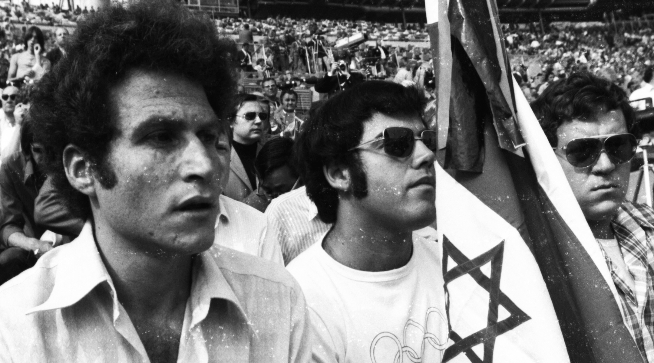 Israeli fans at the infamous 1972 Olympics in Munich, Sept. 5, 1972. (Klaus Rose/picture alliance via Getty Images)