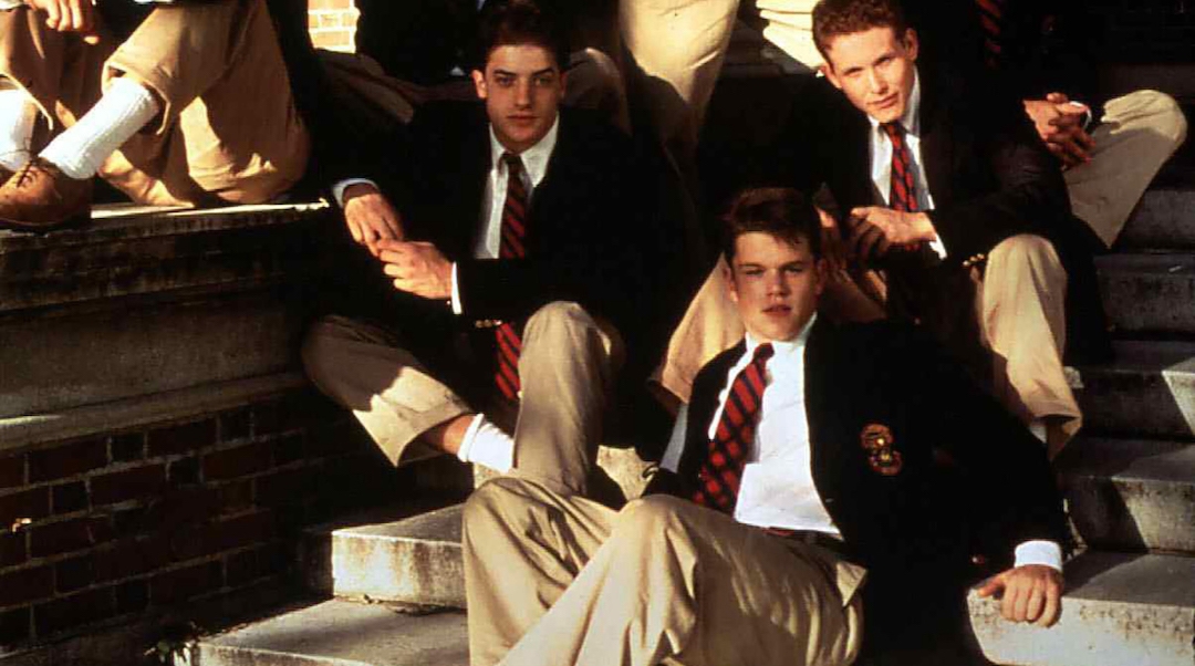 Cast members of “School Ties,” from left: Brendan Fraser, Matt Damon and Cole Hauser. (FilmPublicity/United Archives via Getty Images)