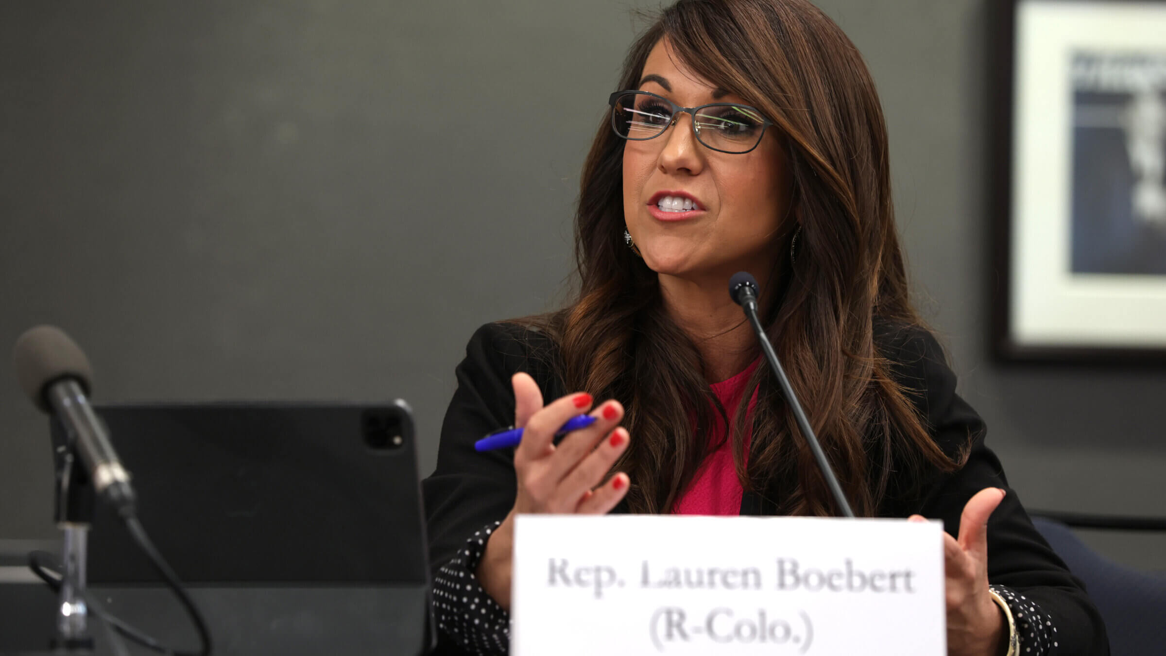 U.S. Rep. Lauren Boebert, R-Colo., speaks during a hearing at the Heritage Foundation June 21, 2022, in Washington, D.C.