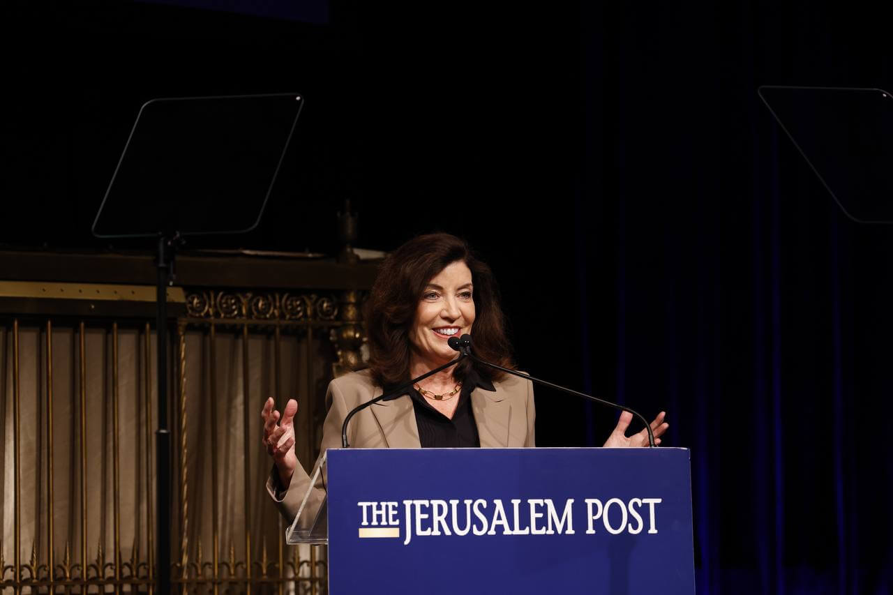 New York Gov. Kathy Hochul at the Jerusalem Post conference at Gotham Hall in NY on Sept. 12, 2022.