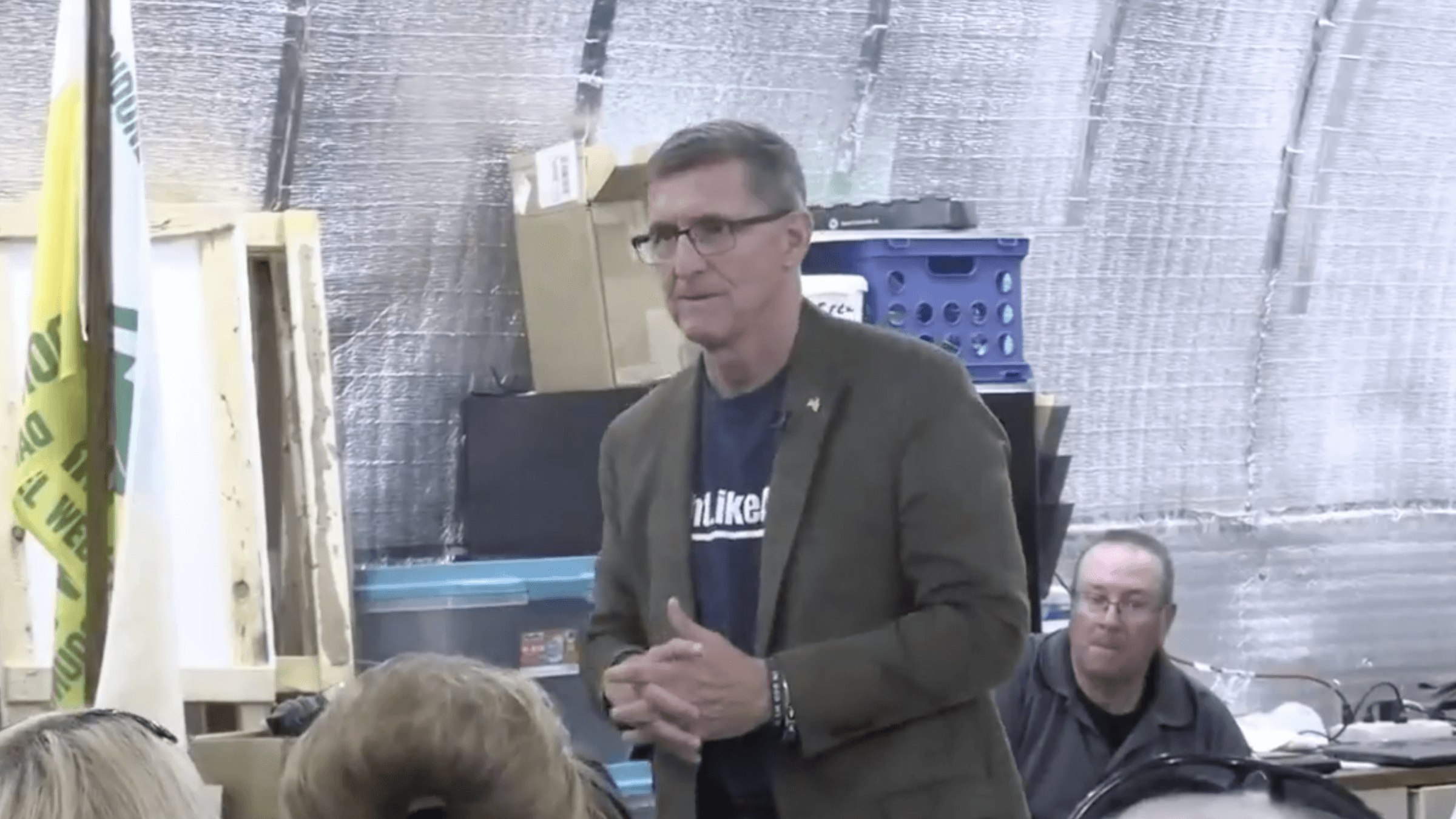 Michael Flynn, former national security advisor for former President Donald Trump, at campaign event for New Hampshire Senate candidate Don Bolduc on Oct. 6, 2021.