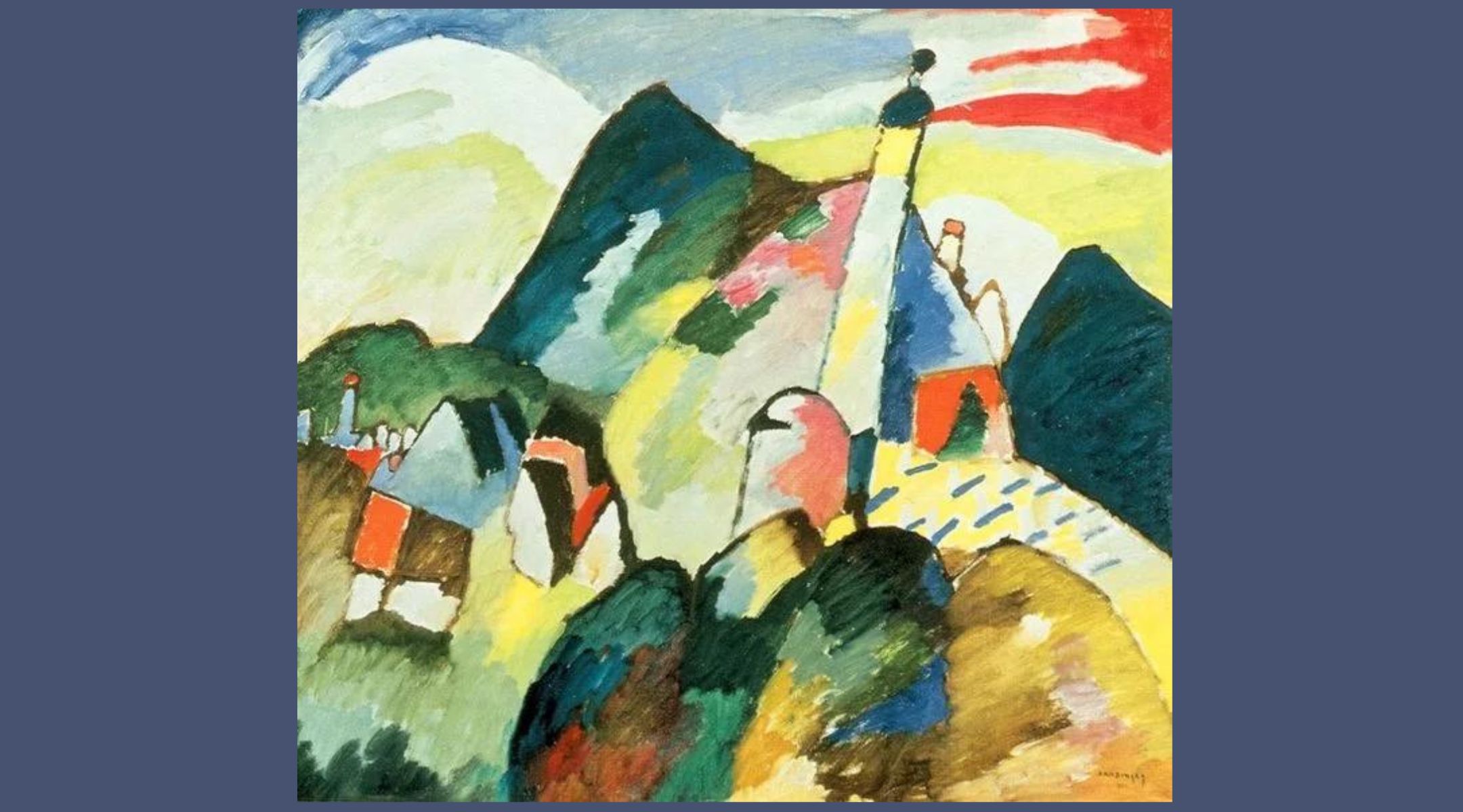 In September 2022, the Wassily Kandinsky painting “View of Murnau with Church” was returned to the descendants of a Jewish art collector who was murdered in the Holocaust. (Public domain)