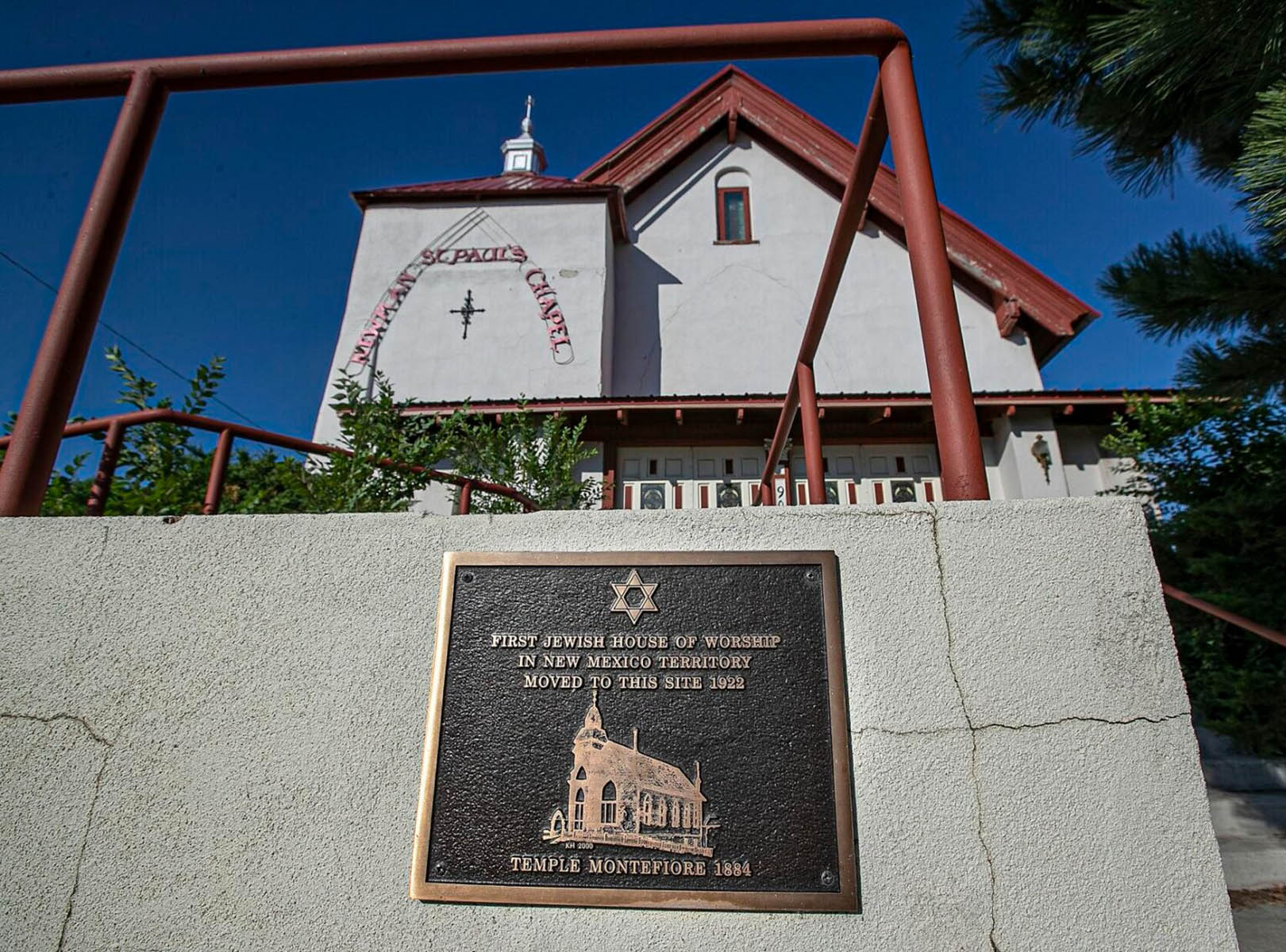 Temple Montefiore, the first synagogue in the New Mexico Territory, has been owned by the Catholic church for decades. (Jim Weber/The New Mexican)
