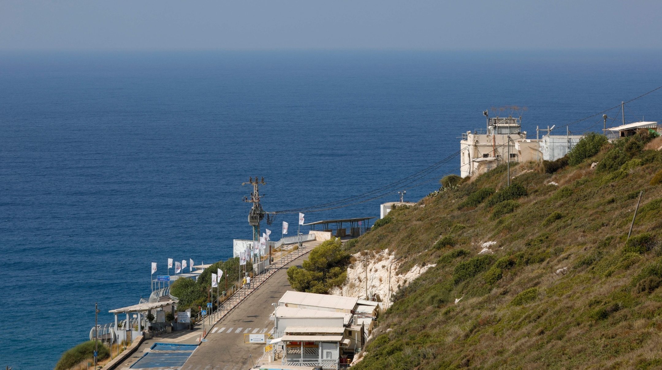 A picture shows a view of an Israeli military base at Rosh Hanikra, known in Lebanon as Ras al-Naqura, at the border between the two countries, Oct. 4, 2022. (Jalaa Marey/AFP via Getty Images)