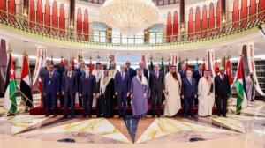 Participant Foreign Ministers pose for a family photo during a meeting of the foreign ministers of the Arab League states in Kuwait, Jan. 30, 2022.