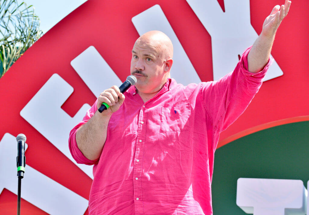 Guy Branum performs onstage during the WEHO Drag Brunch in Los Angeles.