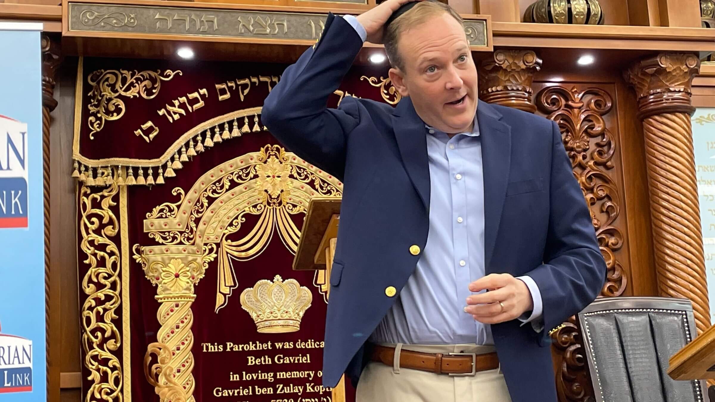 Rep. Lee Zeldin at a campaign event at the Beth Gavriel Community Center in Queens, New York, on Oct. 23, 2022.