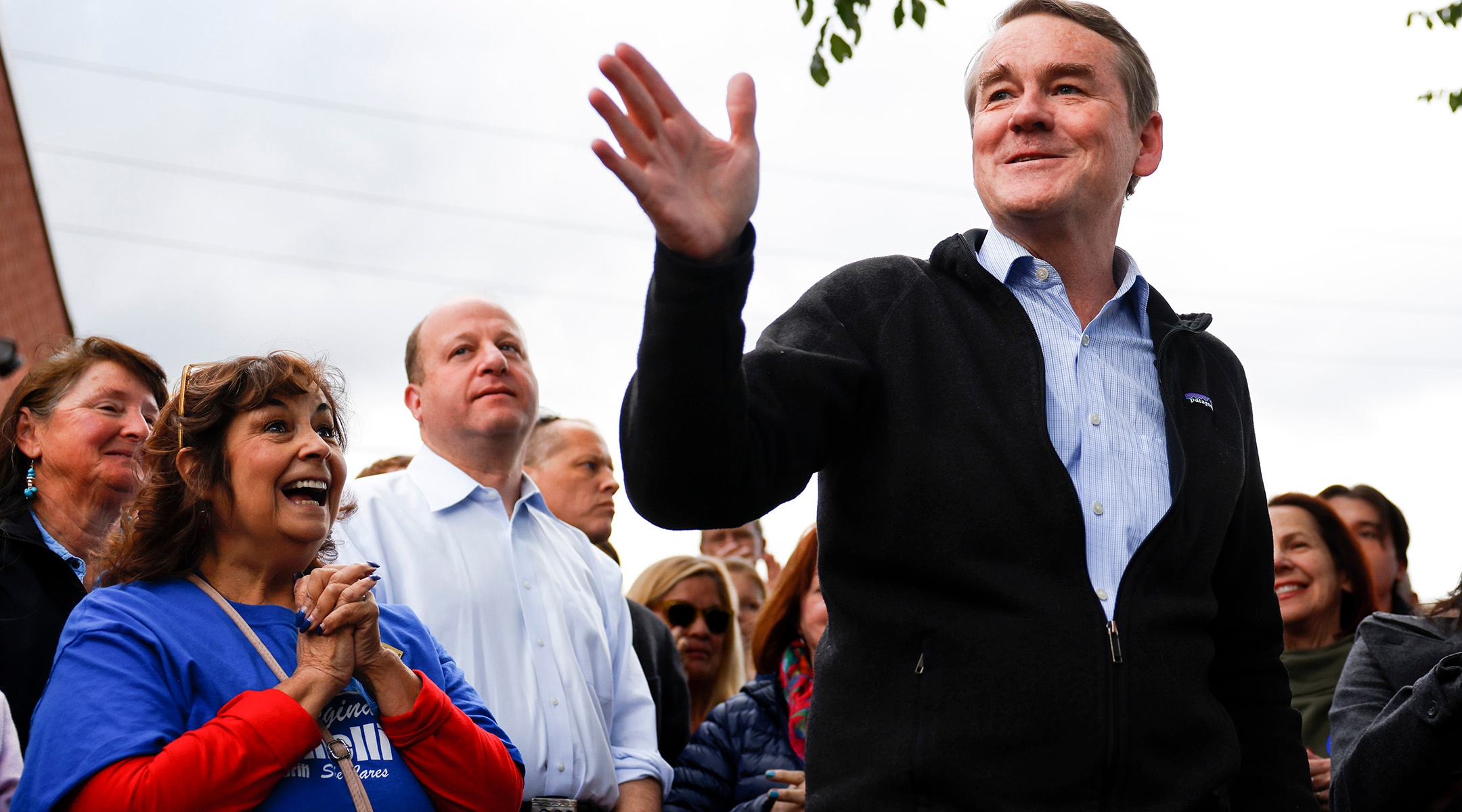 Michael Bennet speaks to supporters at a rally outside Mountain Toad Brewing in Golden, Colo., Oct. 26, 2022. (Michael Ciaglo/Getty Images)