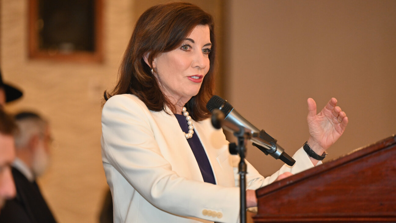 Gov. Kathy Hochul delivers remarks at the Crown Heights Jewish Community Council Women’s Brunch on May 29, 2022.