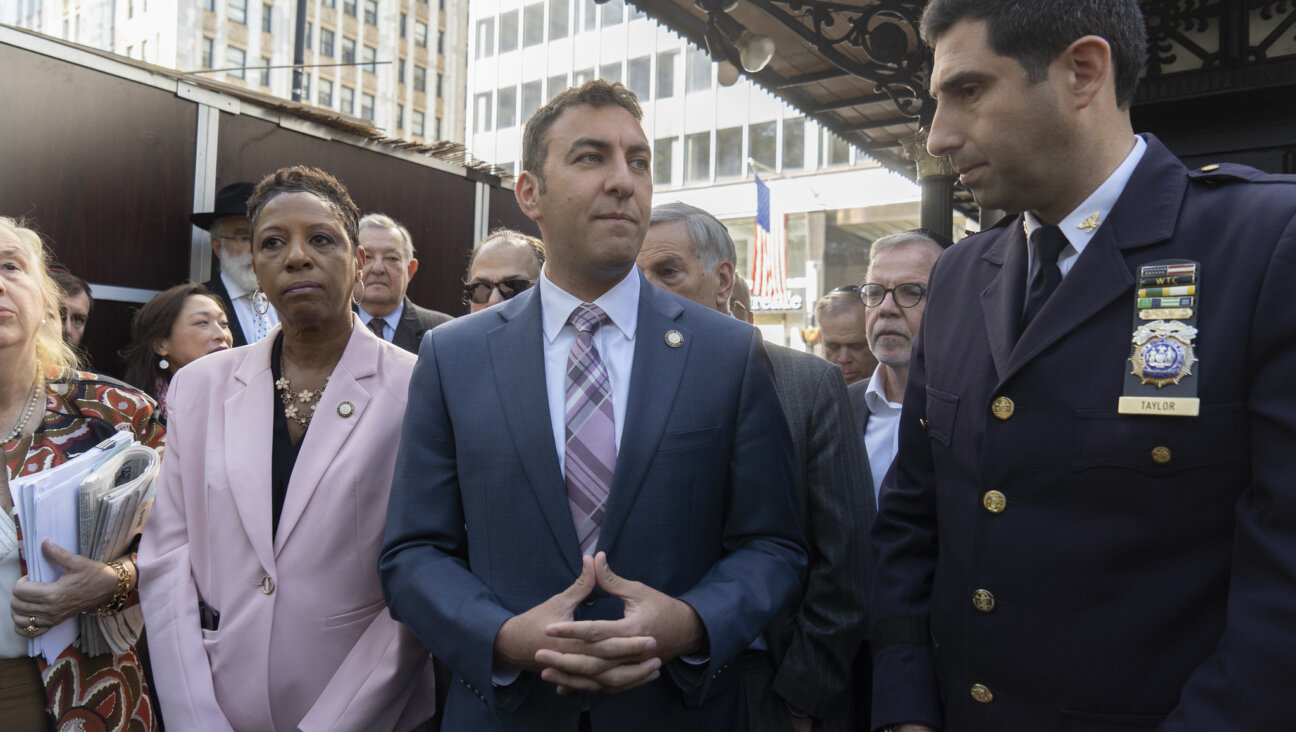City Council Speaker Adrienne E. Adams and Councilman Eric Dinowitz at an event celebrating Sukkot on Oct. 12, 2022.