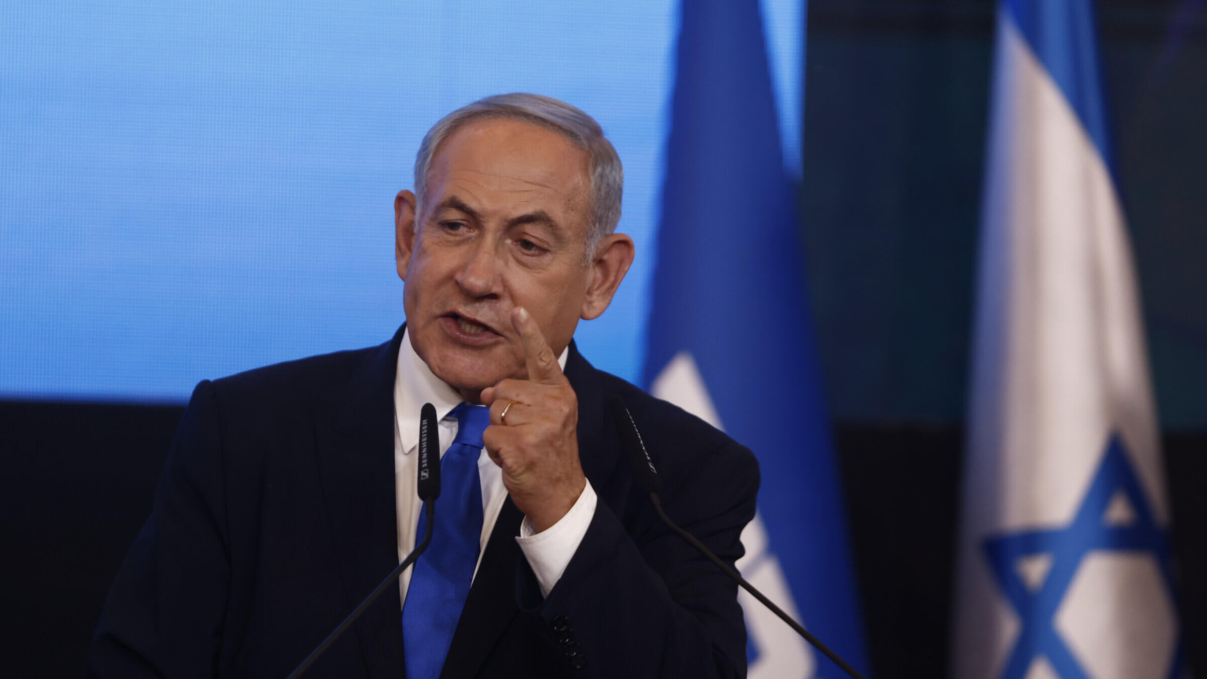 Benjamin Netanyahu, leader of the Likud party at the party's headquarters in Tel Aviv, Israel, on Wednesday, Nov. 2, 2022. 