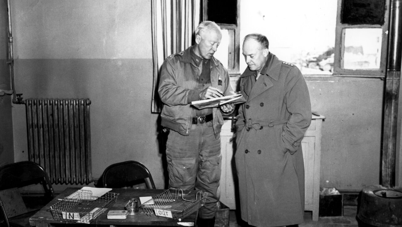 American Generals George Patton and Dwight Eisenhower planning Operation Torch, the invasion of Africa, 1942.