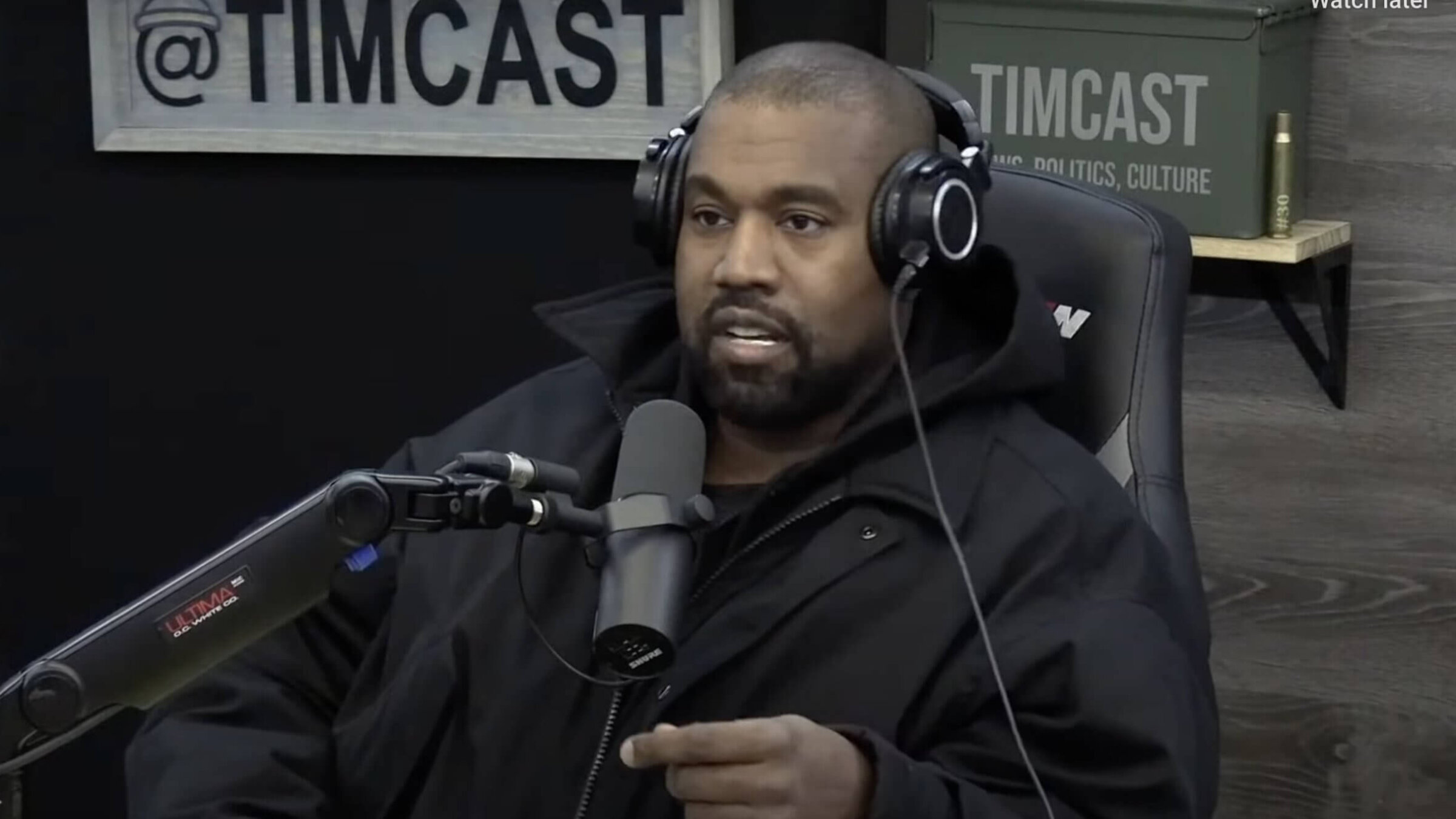 Kanye West on the <i>Timcast</i> podcast on Nov. 28th, 2022. 