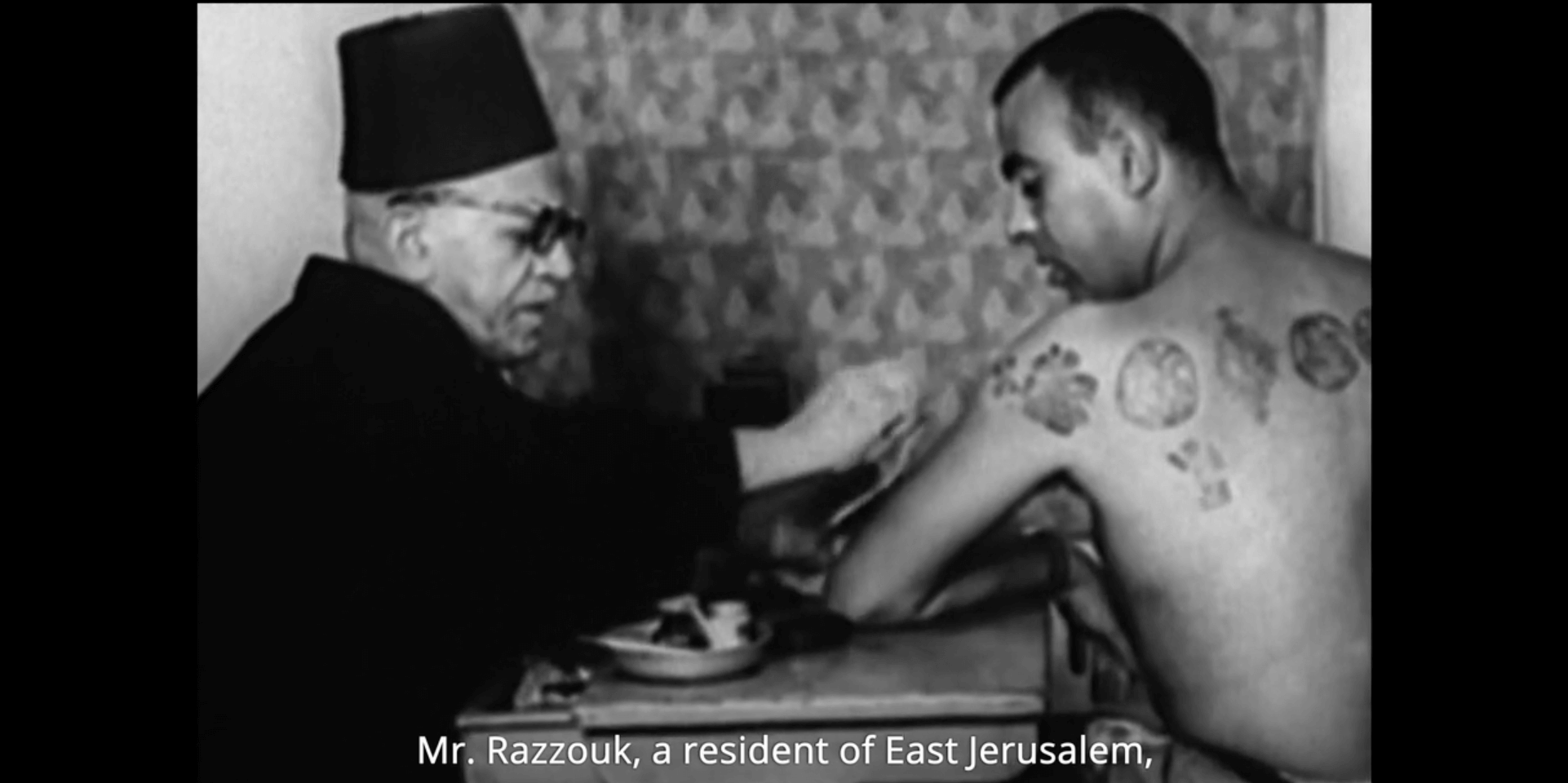 Yacub Razzouk Wassim's grandfather, tattooing.