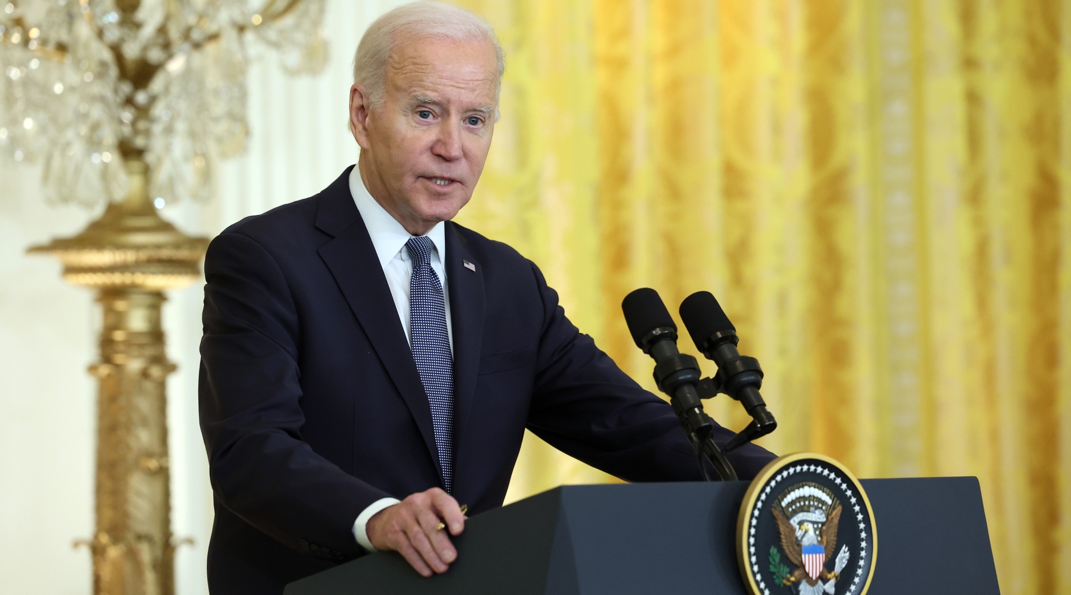 President Joe Biden answers a question during a joint press conference with French President Emmanuel Macron at the White House during an official state visit, Dec. 01, 2022. (Kevin Dietsch/Getty Images)