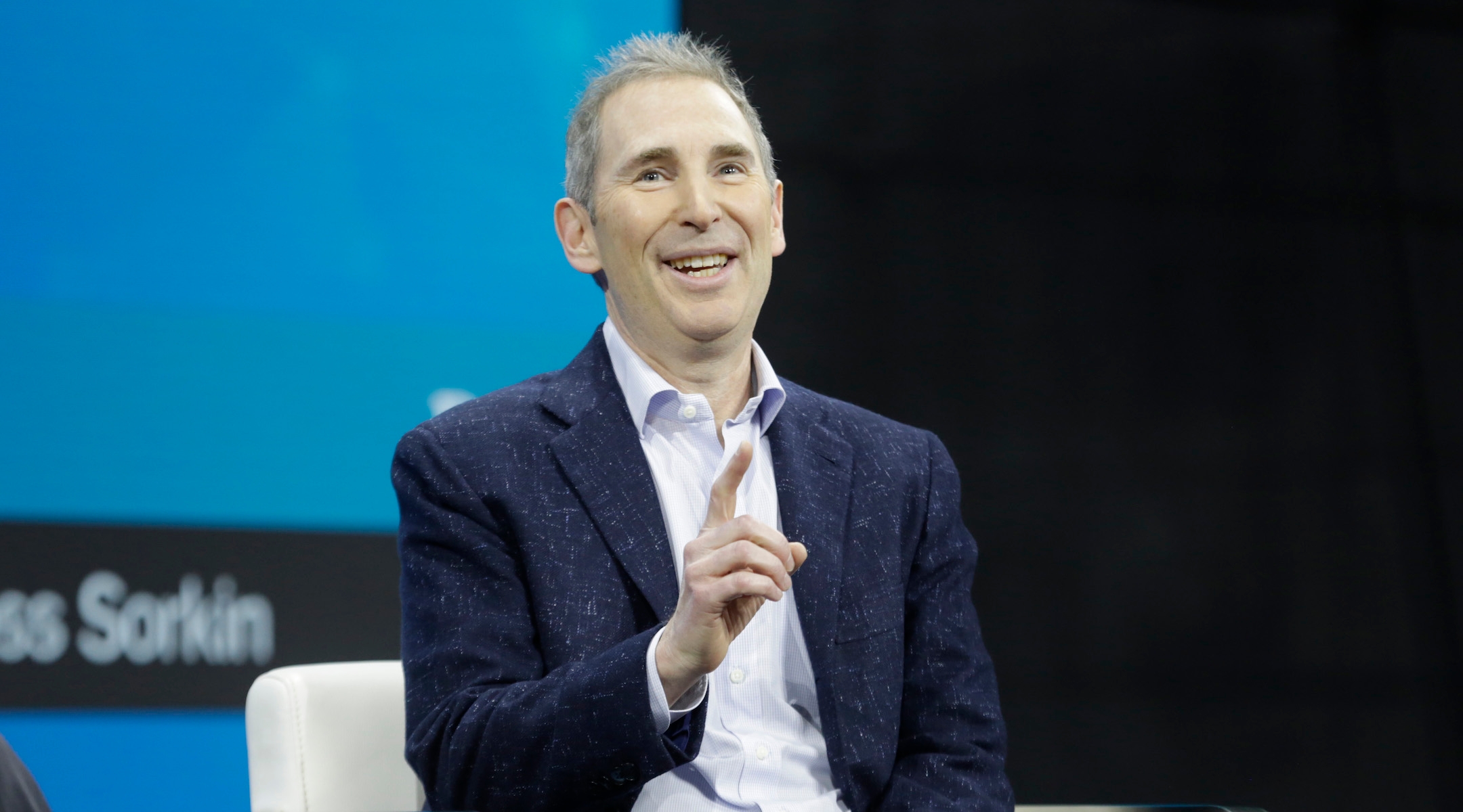 Amazon CEO Andy Jassy on stage at the 2022 New York Times DealBook conference on November 30, 2022 in New York City. (Thos Robinson/Getty Images for The New York Times)