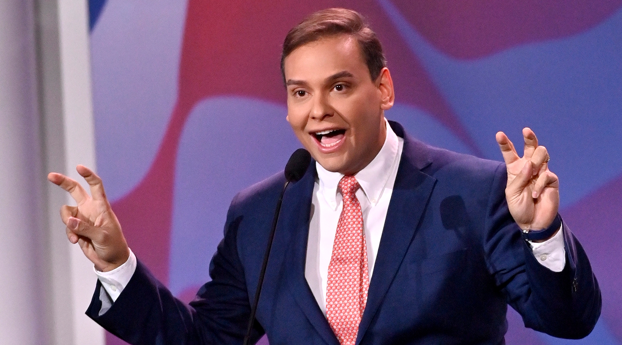 George Santos speaks during the Republican Jewish Coalition Annual Leadership meeting Nov. 19, 2022. 