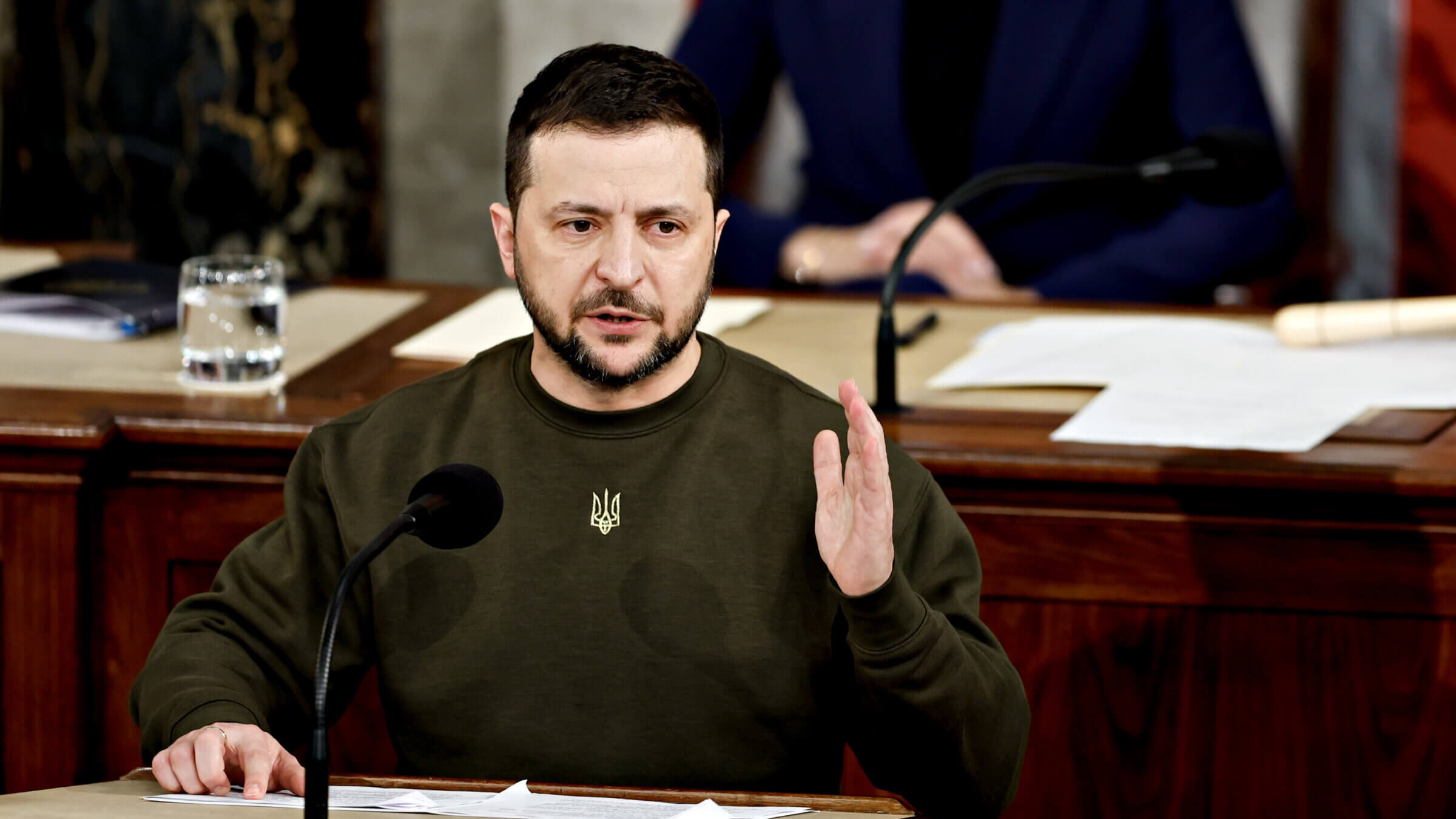 Volodymyr Zelenskyy, speaks during a joint meeting of Congress at the US Capitol.