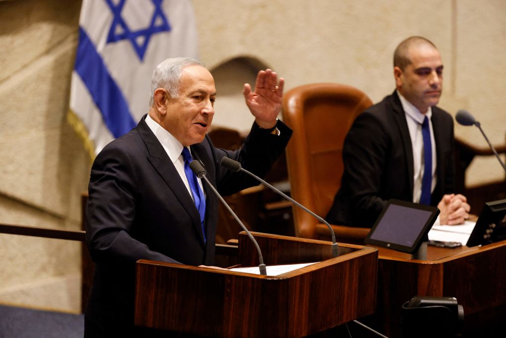Israeli Prime Minister Benjamin Netanyahu presented his new government at the Knesset on Thursday. (Getty)