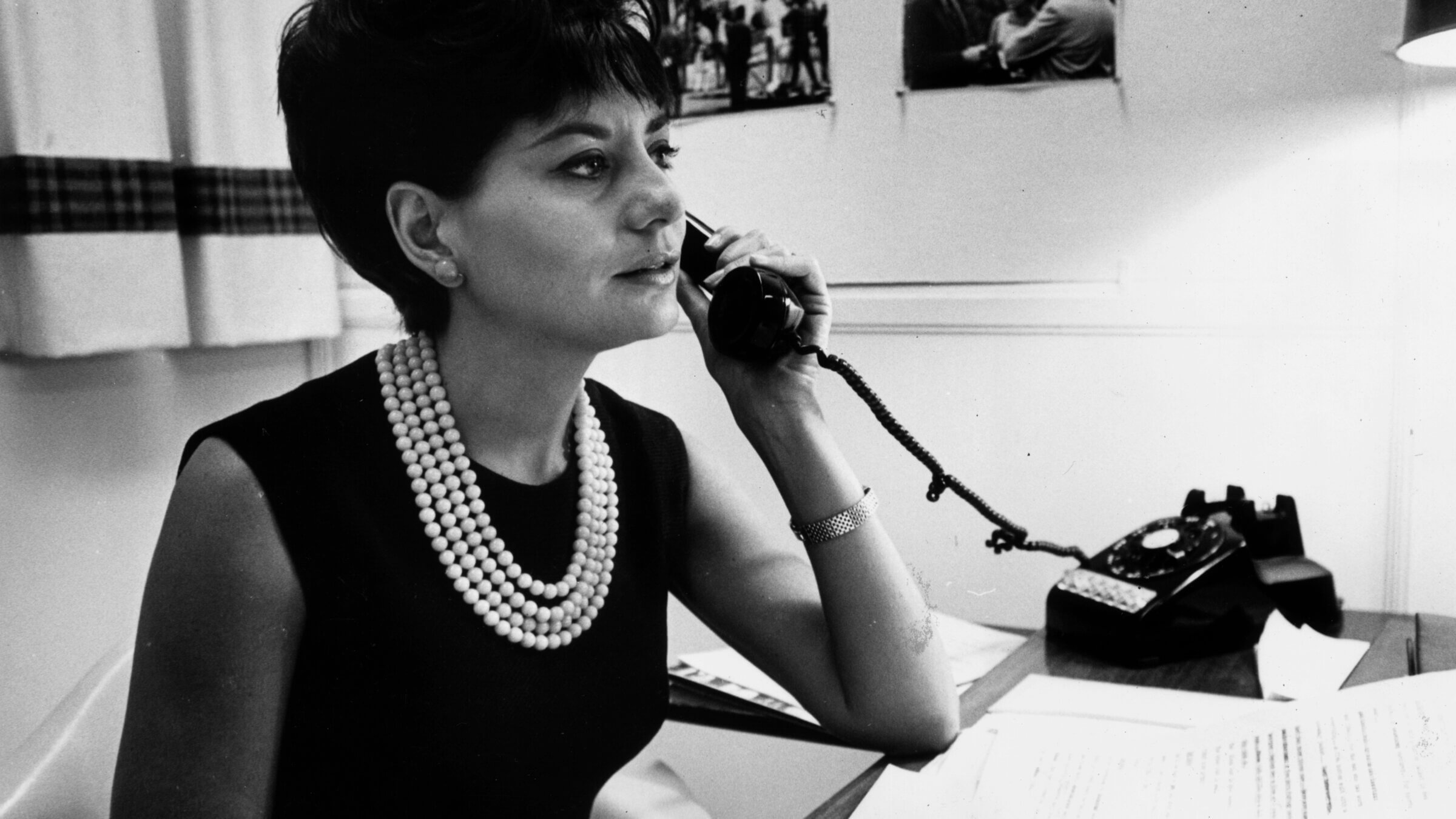 Barbara Walters at her NBC desk in 1964.