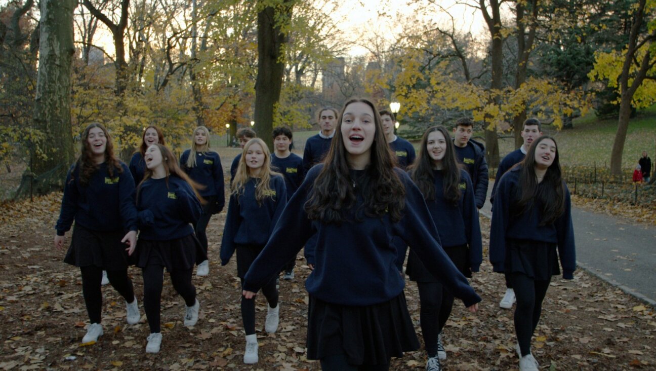 The Ramaz Chamber Choir on location during a video shoot.