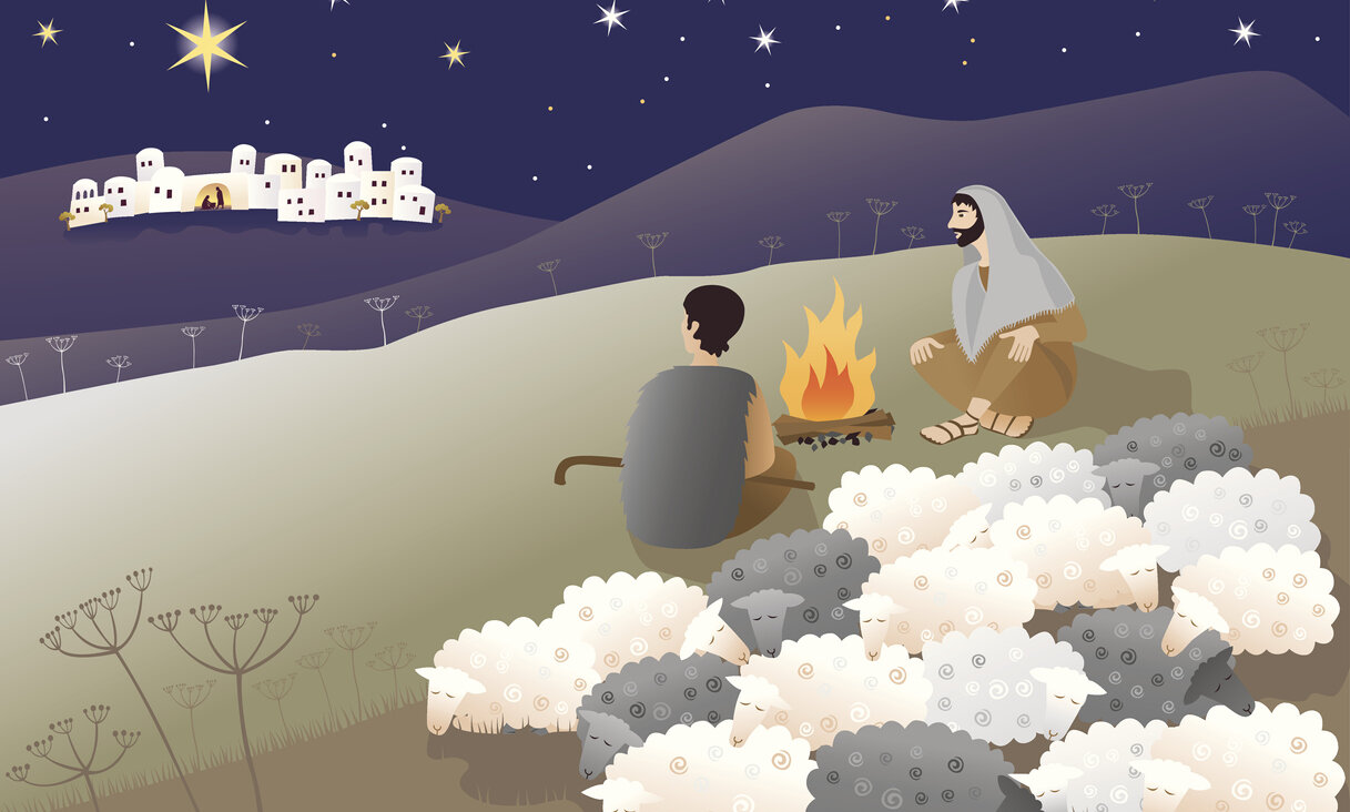 A star portends Jesus's birth.