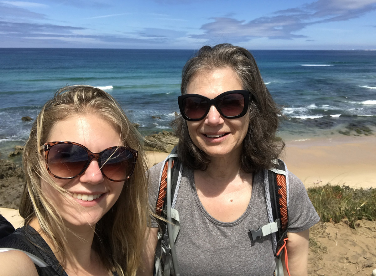 Zoe Lang and her mother, Anne, during a 2019 trip to Portugal. (Courtesy)
