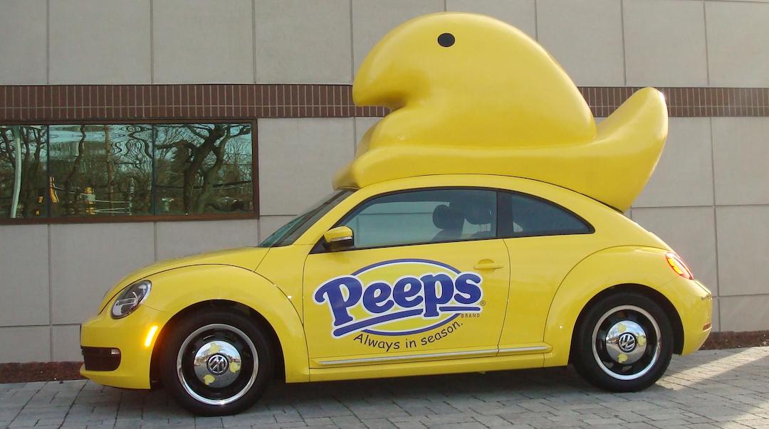 A “Peeps Mobile” at the Just Born candy factory in Bethlehem, Pennsylvania. (Andrew Silow-Carroll)