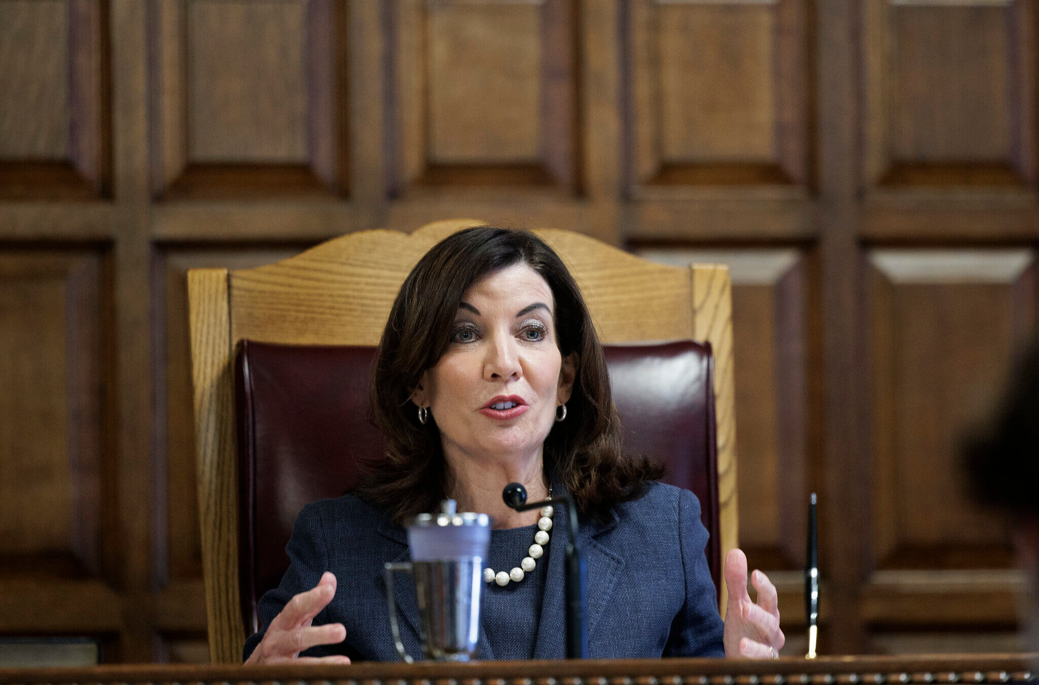 Gov. Kathy Hochul at the Court of Appeals in Albany on April 5, 2022. 