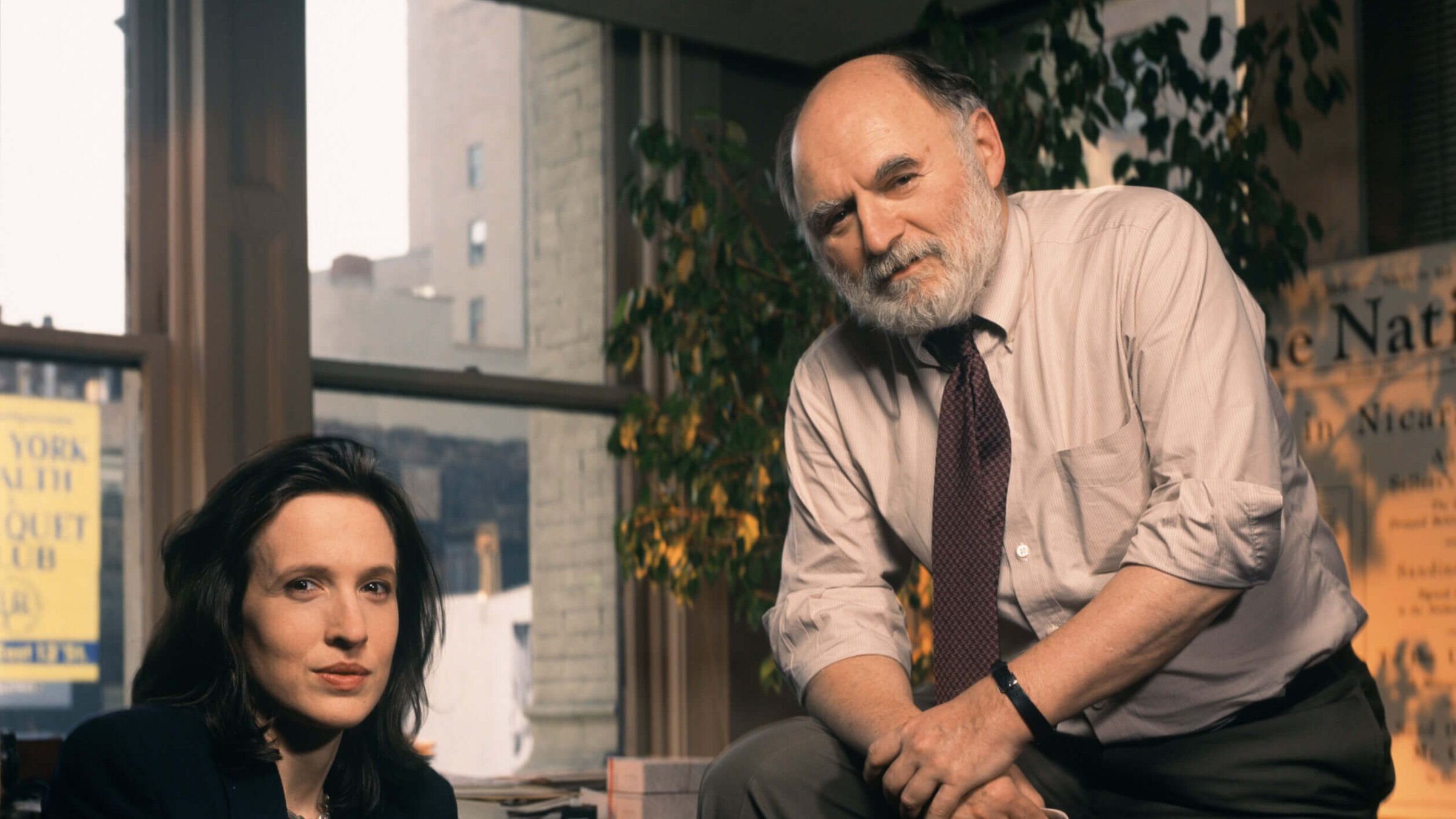 Editor Katrina vanden Heuvel and Publisher Victor Navasky at the offices of <i>The Nation</i>, 2001.