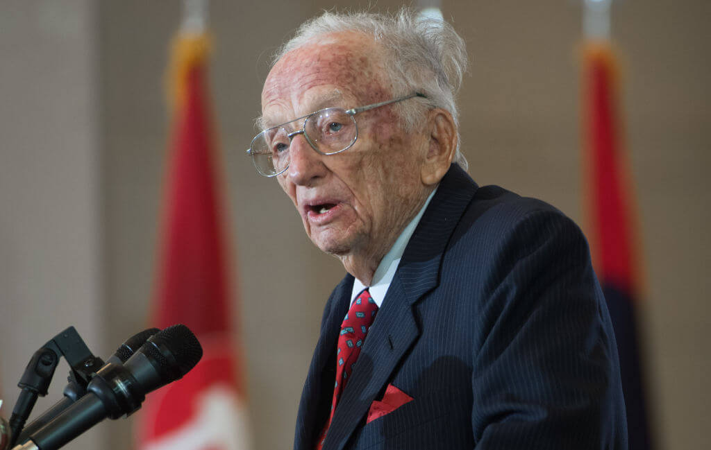 Benjamin Ferencz, prosecutor at the Nuremberg war trials, on April 9, 2018. 