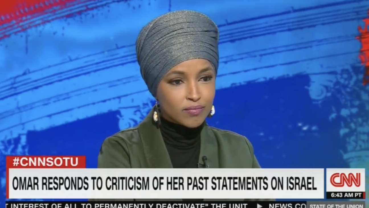 Rep. Ilhan Omar (D-MN) on CNN's State of the Union program on Jan. 29, 2022. 