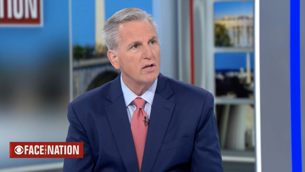 House Speaker Kevin McCarthy on CBS News' Face the Nation on Jan. 19, 2023. 